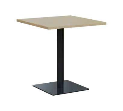 SQT 450 - 2 stůl hranlatý, deska 700x700 mm, síla 25 mm, trubková noha černá, bříza světlá